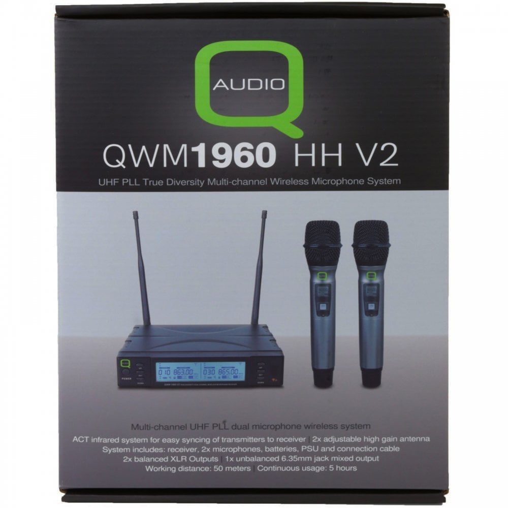 Q Audio QWM1960HH V2 Dual Wireless Microphones