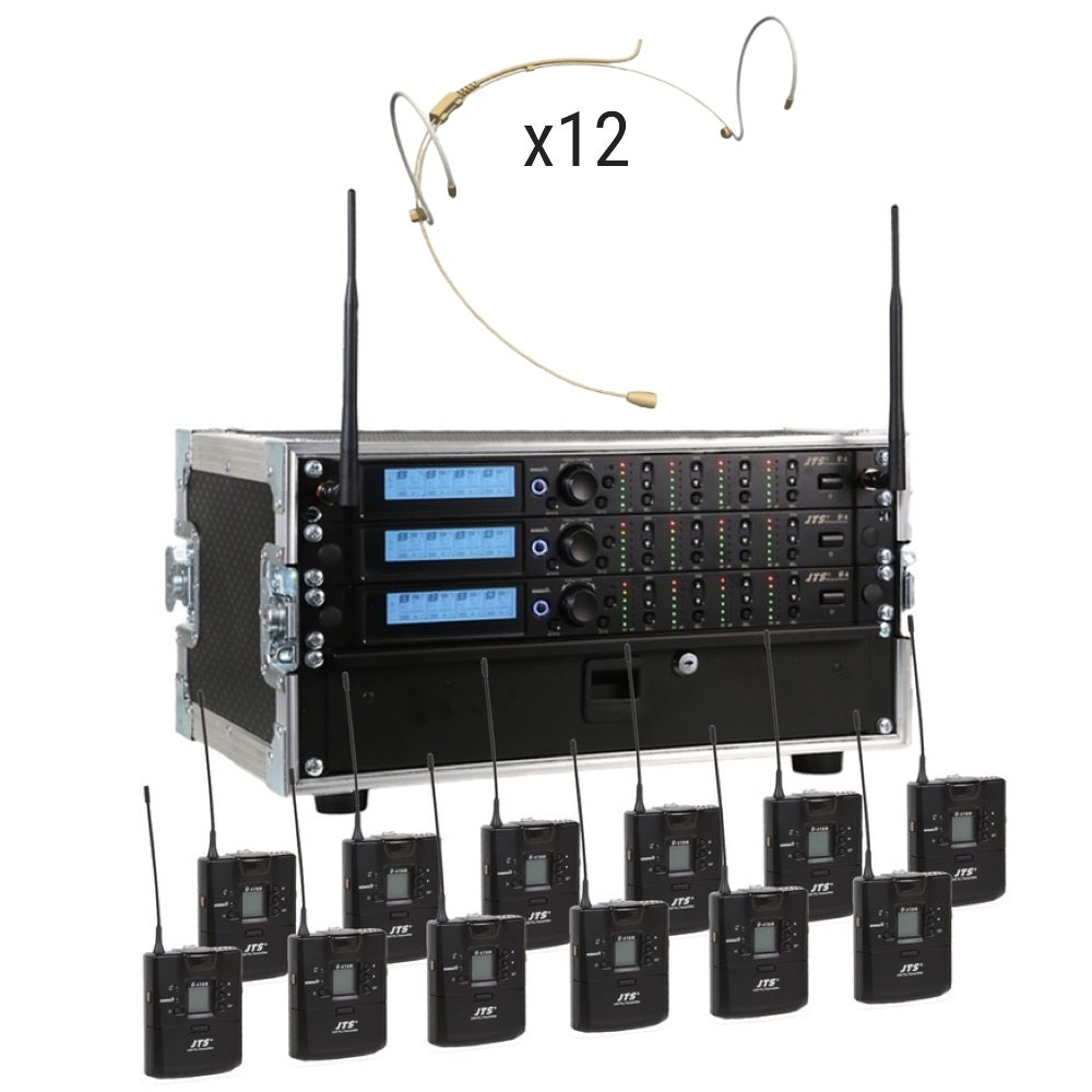 12 Way School Wireless Headset Bundle JTS R4 System-Wireless Microphones-DJ Supplies Ltd