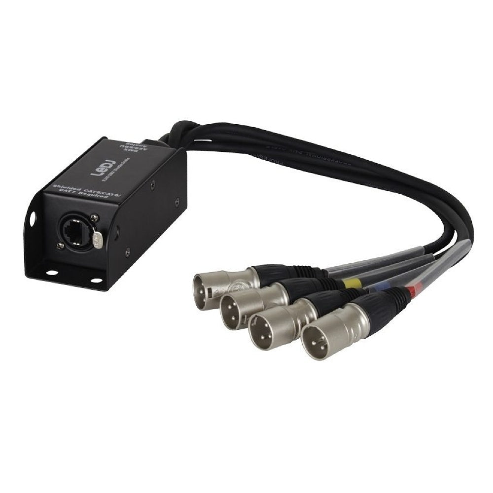 EtherCON to DMX Multicore Adaptor to 4x XLR Male Tails-Signal Leads-DJ Supplies Ltd