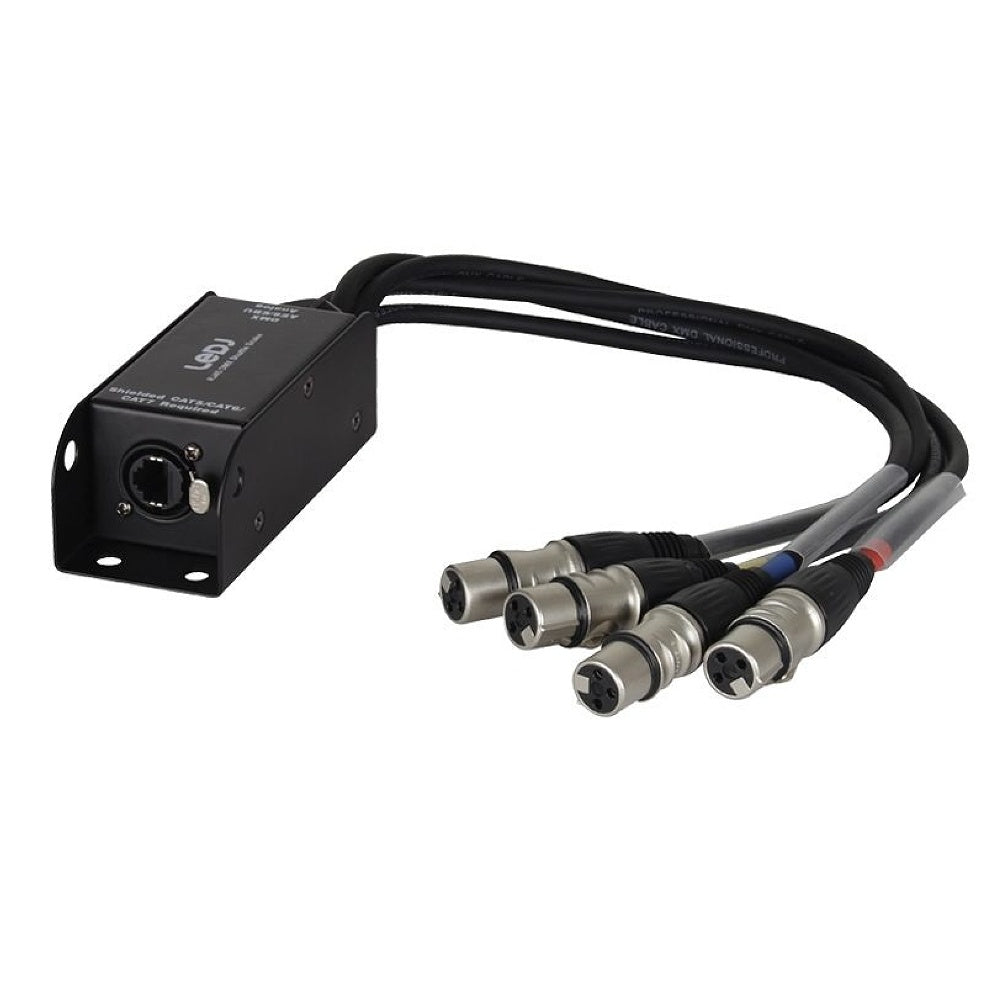 EtherCON to DMX Multicore Adaptor to 4x XLR Female Tails-Signal Leads-DJ Supplies Ltd