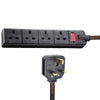 Tour Grade 4 Way Trailing Extension Lead-Power Leads-DJ Supplies Ltd