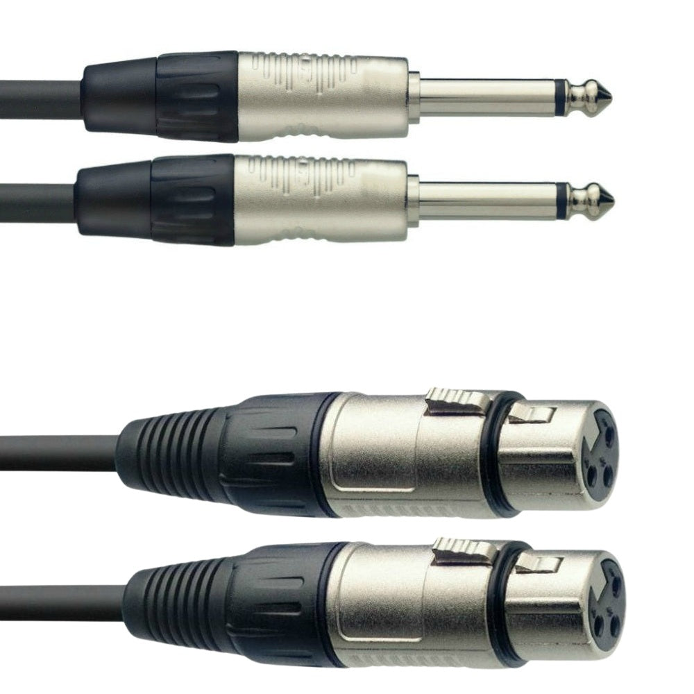 2x Jack to 2x XLR Female Audio Lead-Signal Leads-DJ Supplies Ltd