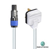 Neutrik White PowerCON Lead to 13A Heavy Duty Plug-Power Leads-DJ Supplies Ltd